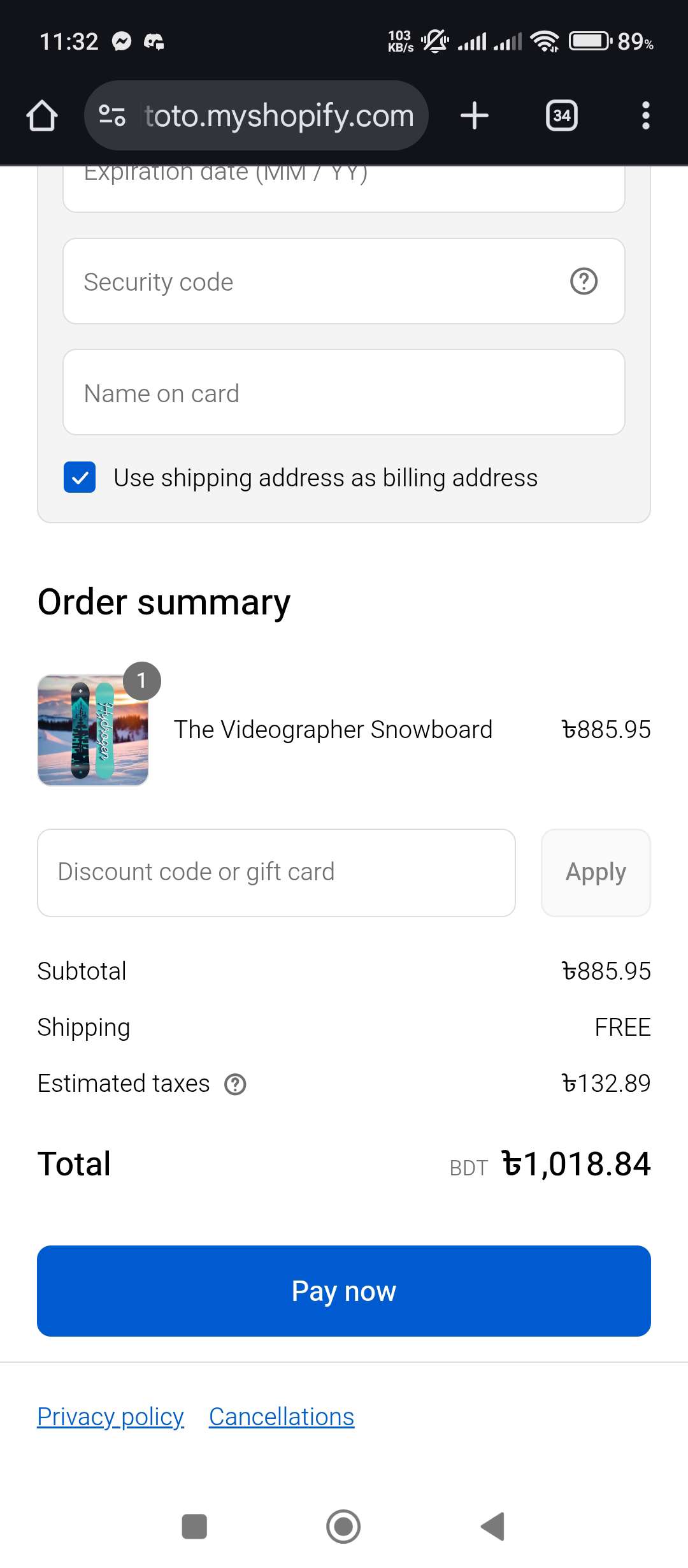 Shopify Secure Checkout